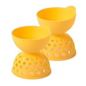 Conjunto De 2 Acessórios Para Ovo Poché Em Silicone 10cm Oxo Amarelo