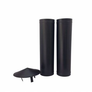 1,20 M De Duto Preto De 180 Mm De Diâmetro Com Chapéu Chinês