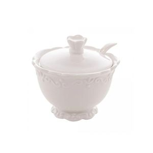 Açucareiro Em Porcelana Alto Relevo Branco 200ml Wolff