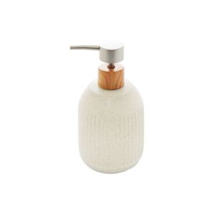 Dispenser Para Sabonete Líquido Em Cerâmica Granilite Lines 430ml Lyor Branco