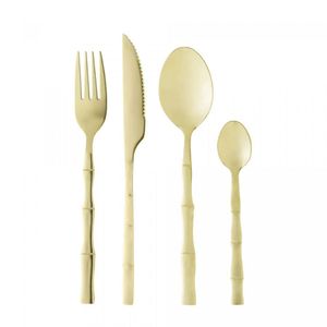 Faqueiro Em Inox Bambu Elegant Com 16 Peças Lyor Champanhe