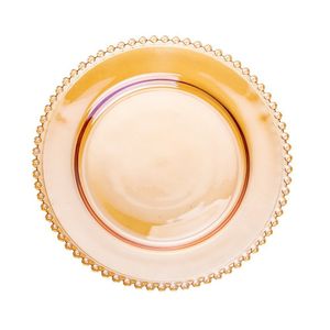 Prato Em Cristal Pearl âmbar 28cm 27663 - Wolff