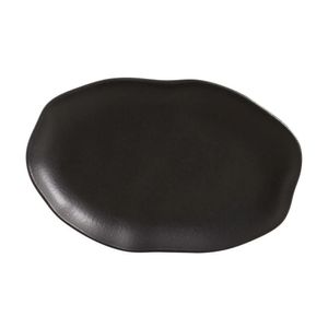 Travessa Oval Em Cerâmica Preto Matte 30x20cm Porto Brasil