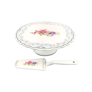 Prato Com Pé Em Porcelana Mon Chéri Com 2 Peças 26x9,3cm L\'hermitage