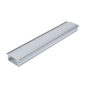 Perfil De Led Embutir Em Alumínio Com Difusor 22mmx8mm Cor Natural Fosco Metragem 1m