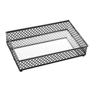 Bandeja De Metal Com Espelho Barcelona Preta 4547 - Lyor