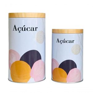 Conjunto Com 02 Latas De Metal 8248 - Y888 Açúcar