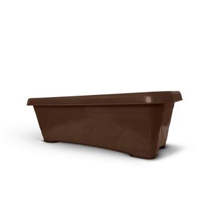 Vaso Floreira Plástico Retangular 60cm Marrom
