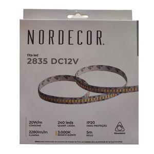 Fita Led Ip20 20w 3000k 12v 240 Leds Nordecor