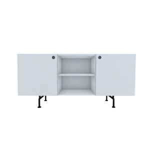 Rack Tube 2 Portas 1 Nicho 1320x620x420 Branco Real - Mdf Arauco