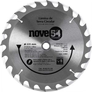 Lâmina De Serra Circular Vídea 235mm 24 Dentes Nove54