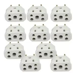 Kit 10 Plug Adaptador De Tomada Bob Esponja 10a-20a 3-2pinos