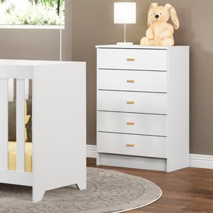 Cômoda Ditália 5 Gavetas Bb-120 Branco
