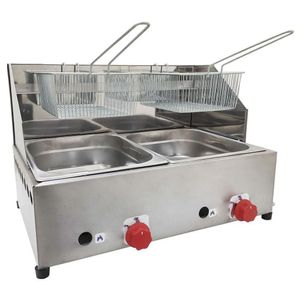 Fritadeira Profissional a Gás 2 Cubas 5 Litros