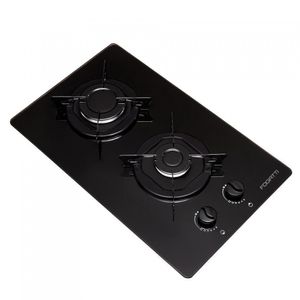 Cooktop 2 Bocas à Gás Mesa De Vidro Temperado 6mm Preto Biv
