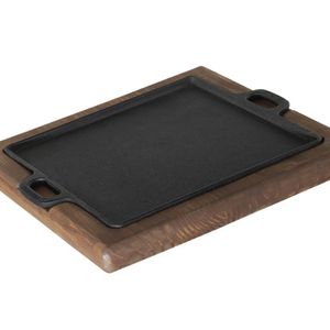 Conjunto Chapa Ferro 24x24 Cm E Suporte Madeira Santana