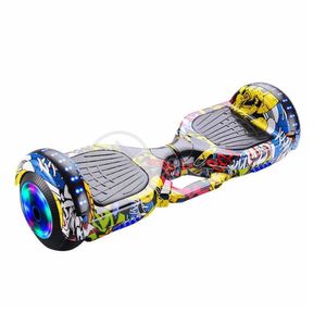 Hoverboard Infantil Skate Elétrico Arte Urbana Led Grafite