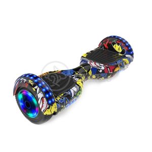 Hoverboard Infantil Skate Elétrico Arte Urbana Led Grafite