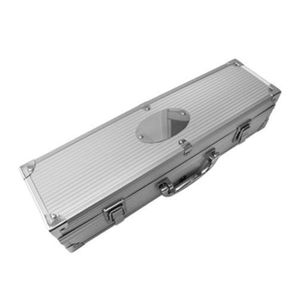 Kit Churrasco Inox Com 4 Peças Em Maleta De Alumínio