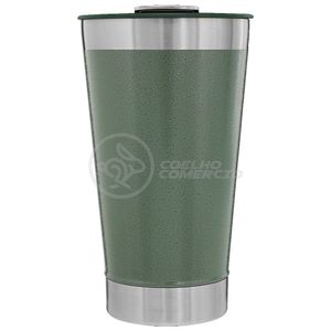Copo Térmico C/ Tampa E Abridor 473Ml Inox - Verde