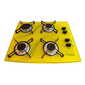Cooktop Lines 4 Bocas Safanelli Amarelo Bivolt