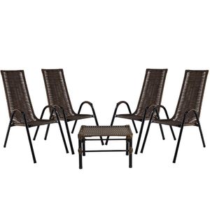 Conjunto Cadeiras Mesa De Centro Canadá Edícula Argila