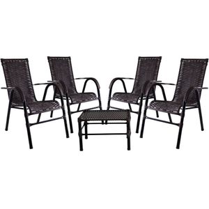 Conjunto Cadeiras Mesa De Centro Bela Edícula Tabaco