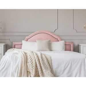Cabeceira King Provençal Luxo 193X60 Veludo Rosê Tachas Fumê