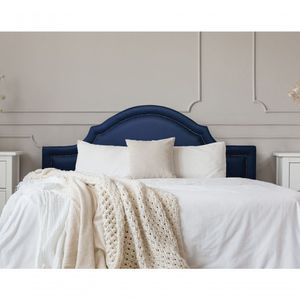 Cabeceira Queen Luxo 160X60 Azul Tachas Fumê