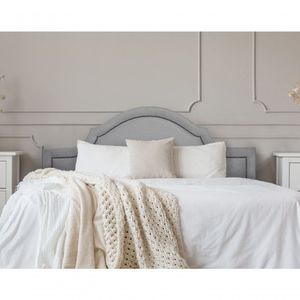 Cabeceira Casal Luxo 140X60 Cinza Tachas Fumê