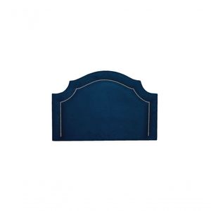 Cabeceira Solteiro Luxo 90X60 Azul Tachas Prata