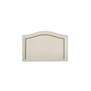 Cabeceira Solteiro 90x60 Suede Off White Tachas Fumê