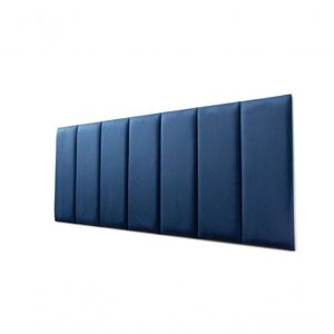 Placas Cabeceira Casal 140cm X 60cm 7 Placas Suede Azul