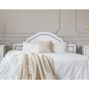 Cabeceira Queen Luxo 160X60 Branco Tachas Fumê