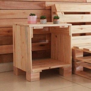 Conjunto 2 Mesa De Cabeceira Rústico Em Palete Marrom