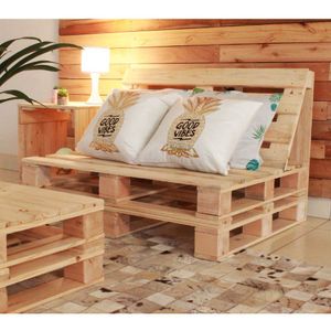 Kit 2 Sofás De Madeira Em Pinus Com Encosto - Cor: Marrom