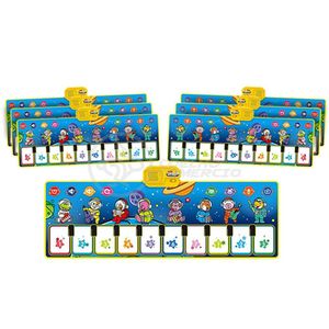 Kit 7 Un Piano Music Tapete Musical 10 Teclas Touch azul