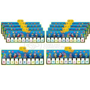 Kit 10 Un Piano Music Tapete Musical 10 Teclas Touch azul