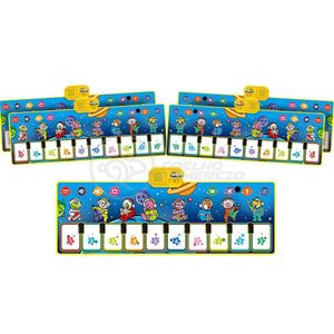 Kit 5 Un Piano Music Tapete Musical 10 Teclas Touch azul