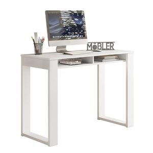 Escrivaninha Office Move Com Nichos Branco Fosco Branco Fosco