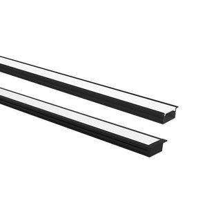 Perfil Para Fita De Led 24x9 Embutir 9x24x200cm Taschibra Vertex Preto Fosco
