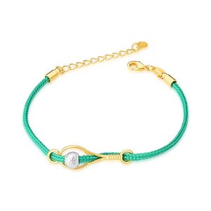 Pulseira Raquete De Tennis Dourada No Paracord Verde