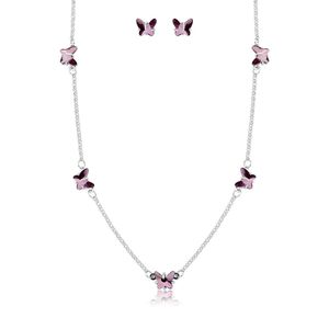 Conjunto Butterfly Revestido Em Prata