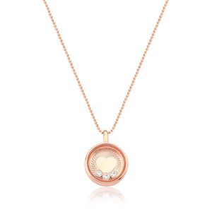 Colar De Cristais Ballet Heart Com Revestimento Ouro Rosê