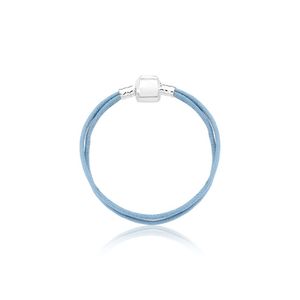 Pulseira Infantil Cord Blue Revestida Em Prata