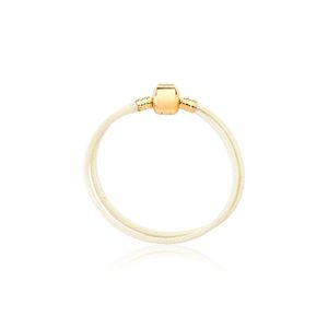 Pulseira Infantil Cord Raw Revestida Em Ouro