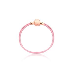 Pulseira Infantil Cord Pink Revestida Em Ouro Rose