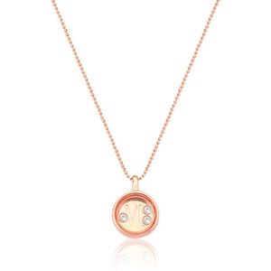 Colar Reliquaire Ballet Crystals Vl Revestido Em Ouro Rosê