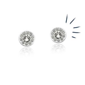 Brinco Spot Light Crystals Com Revestimento Em Prata