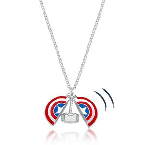 Colar Capitão America Martelo Thor Revestido Em Prata